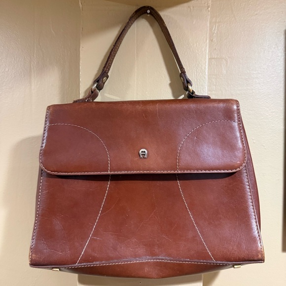 Etienne Aigner Handbags - Vintage Etienne Aigner Brown Leather Handbag